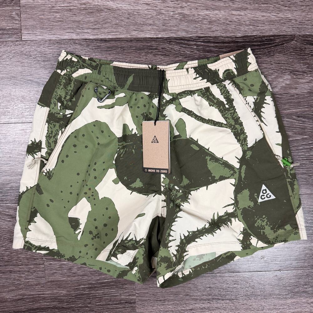 Nike ACG "Reservoir Goat" Cactus Shorts Lined Mens Camo Green Small HV0595-229